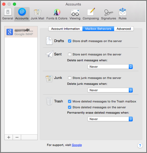 gmail configuring for mac mail